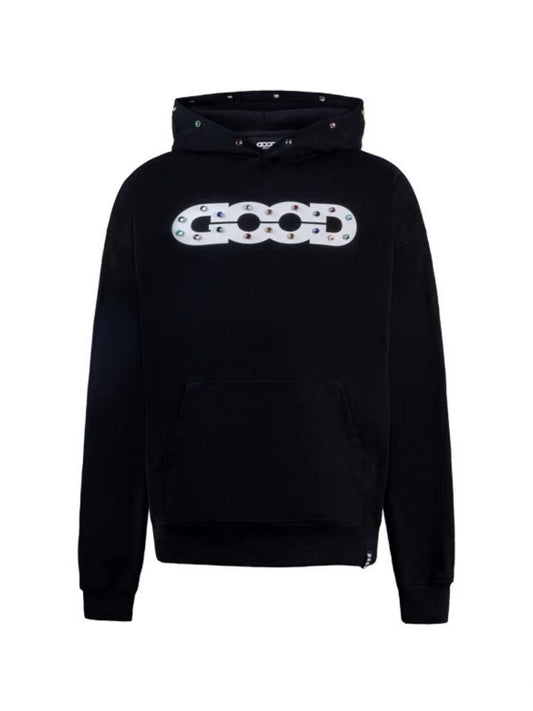 GODD BRAND Rainbow Rhinestone Hoodie Black
