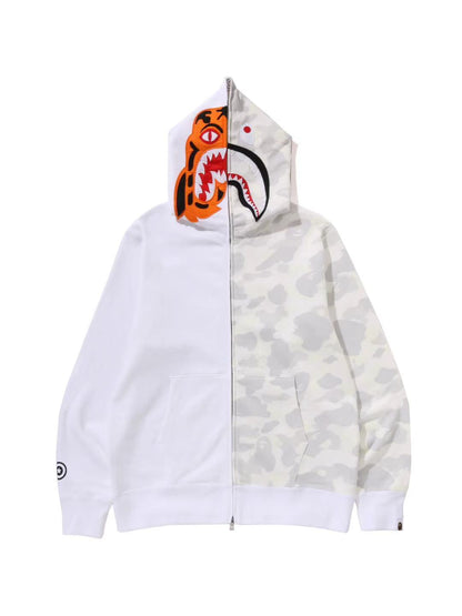 Bape City Camo Tiger Shark Full Zip Hoodie White