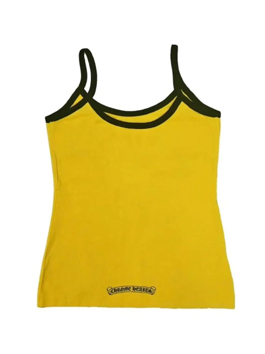 Chrome Hearts Horseshoe Logo Roller Skates Tank Top Yellow