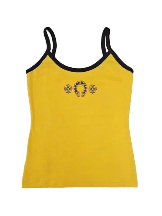 Chrome Hearts Horseshoe Logo Roller Skates Tank Top Yellow