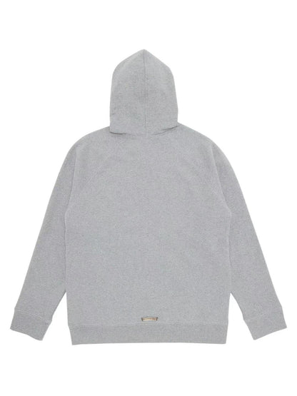 Chrome Hearts Black Leather Cross Zip Hoodie Grey