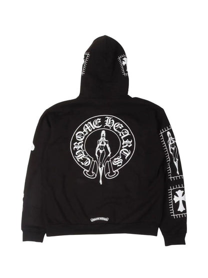 Chrome Hearts Deadly Doll Horseshoe Hoodie Black