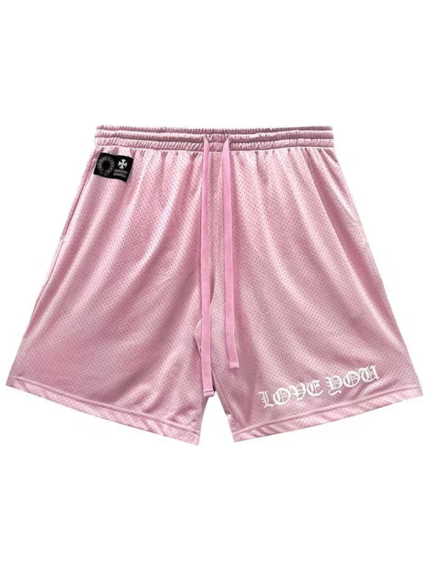 Chrome Hearts Love You Sports Mesh Varsity Shorts Pink