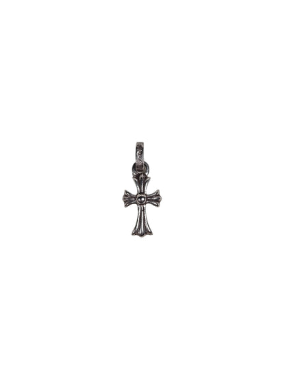 Chrome Hearts Emerald Baby Fat Tiny Cross Silver Pendant