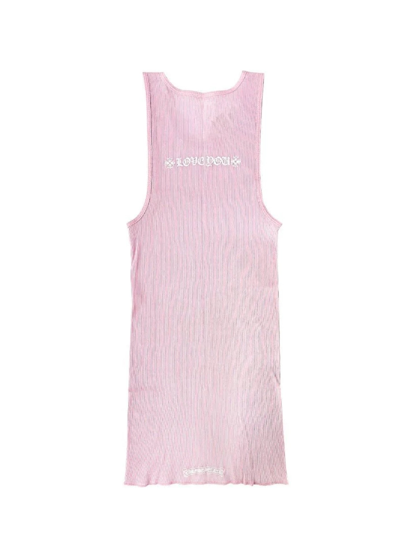 Chrome Hearts White Love You Tank Top Pink