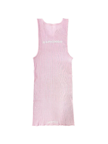 Chrome Hearts White Love You Tank Top Pink