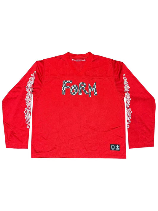 Chrome Hearts Matty Boy Sports Mesh Long Sleeve Warm Up Tee Red L C119183539-Used