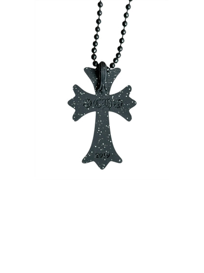 Chrome Hearts Silicone CH Cross Necklace Black Splash