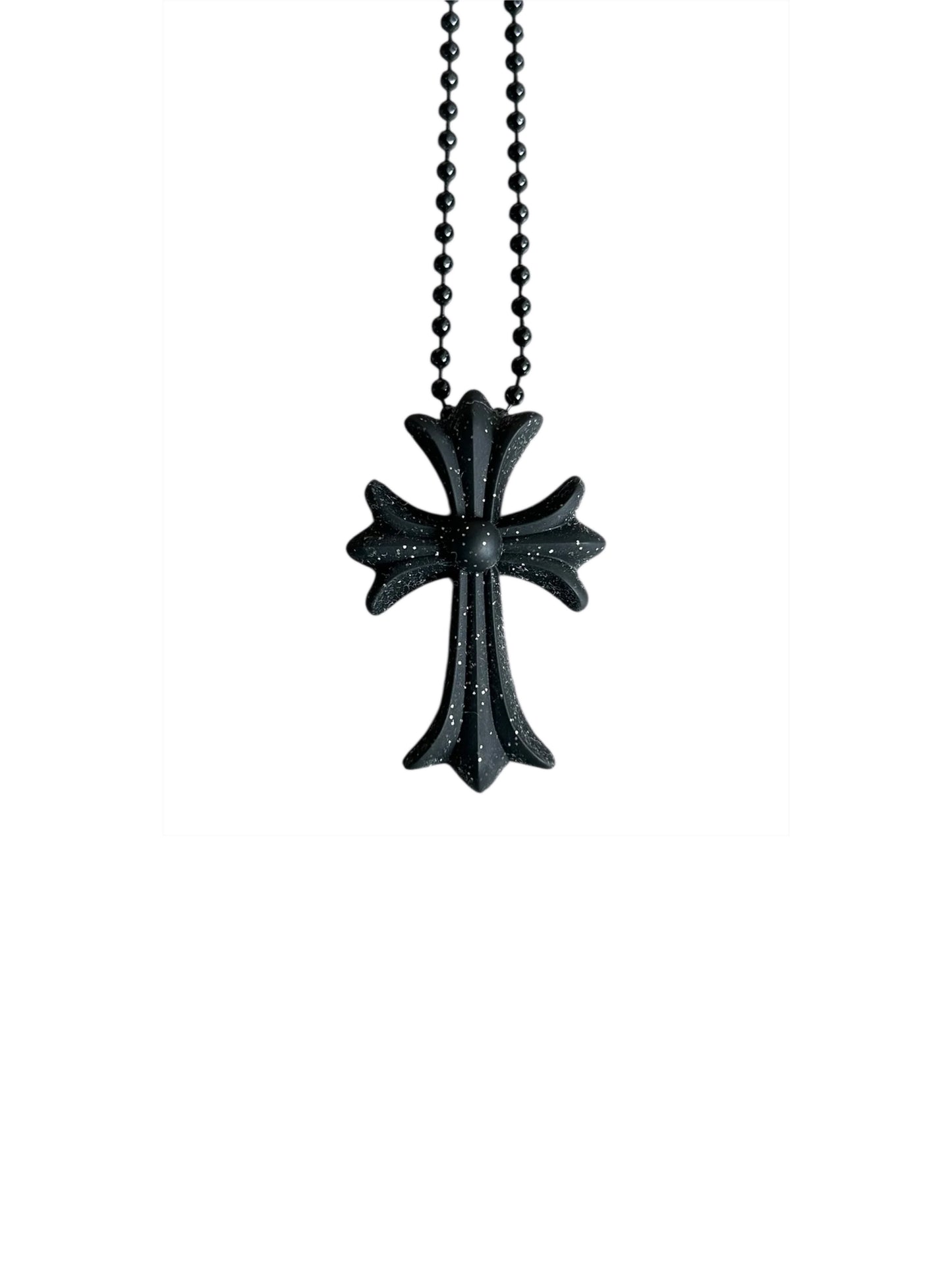 Chrome Hearts Silicone CH Cross Necklace Black Splash
