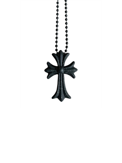Chrome Hearts Silicone CH Cross Necklace Black Splash