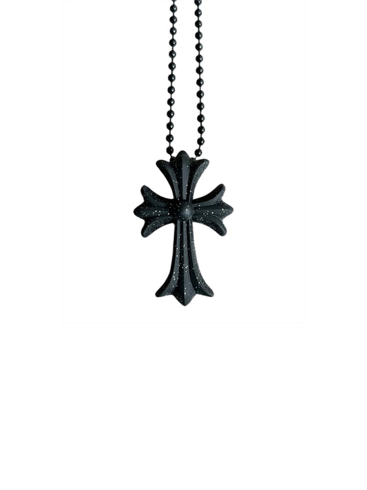 Chrome Hearts Silicone CH Cross Necklace Black Splash
