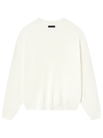 Essentials 25FW Waffle Crewneck Sweater Cloud White