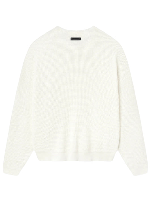 Essentials 25FW Waffle Crewneck Sweater Cloud White