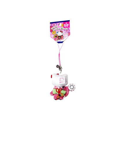 Hello Kitty Edo Kimekomi Doll Keychain Pink with Drum