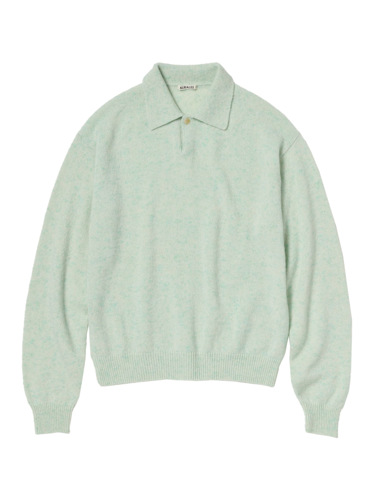 Auralee Cashmere Nep Knit Polo Mix Mint