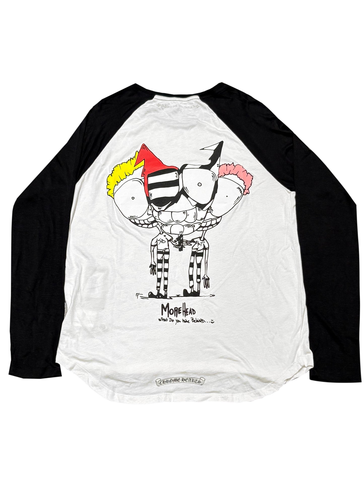 Chrome Hearts Matty Boy White Floral Sleeve More Head Graphic Back LS Tee White Size M C118569135-Used