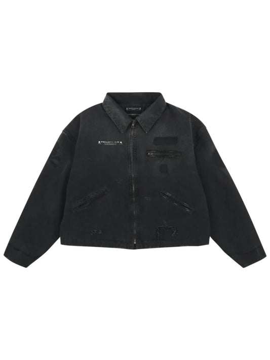 Project G/R x Mastermind Distressed Canvas Work Jacket Black