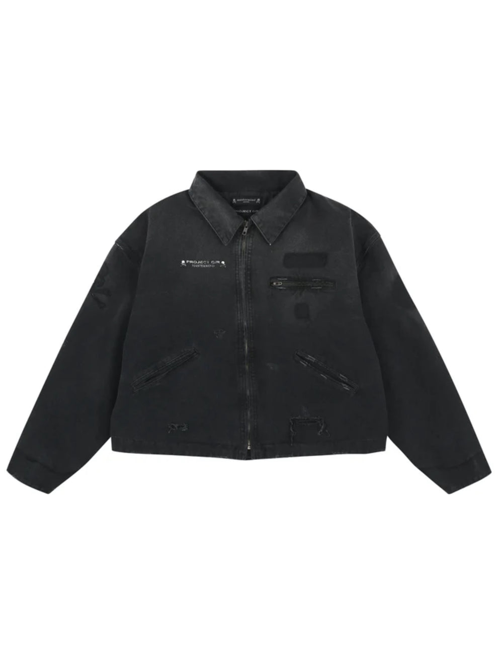Project G/R x Mastermind Distressed Canvas Work Jacket Black – THEPARKS