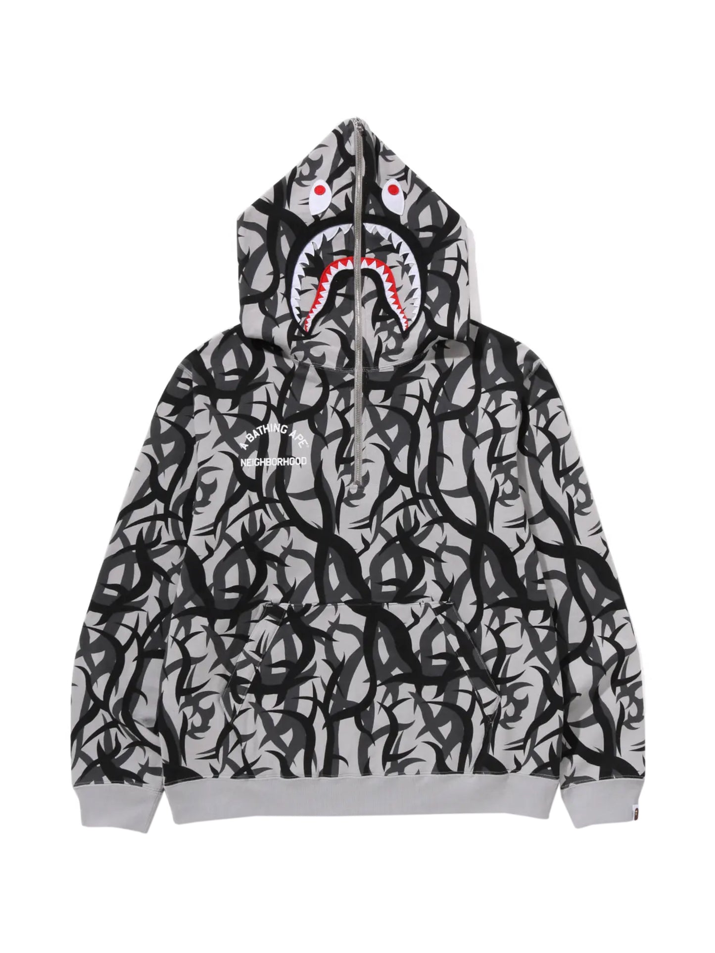 Bape x Neighborhood Two Face Half Zip Sweater Hoodie Trial Camo