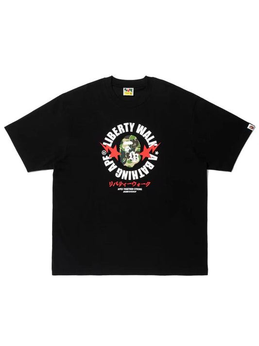 Bape X Liberty Walk Abc Camo Busy Works Relaxed Fit Tee  Black