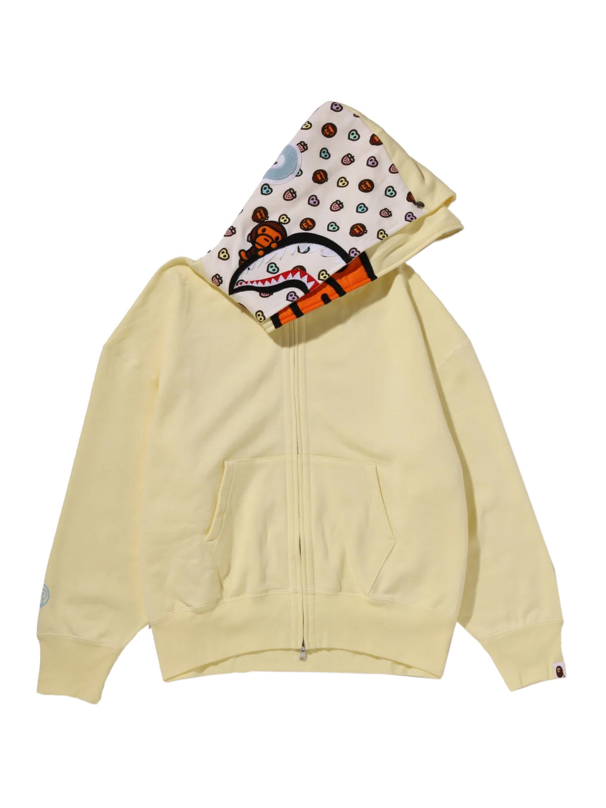 Bape Milo Shark Oversized Full Zip Double Hoodie Yellow