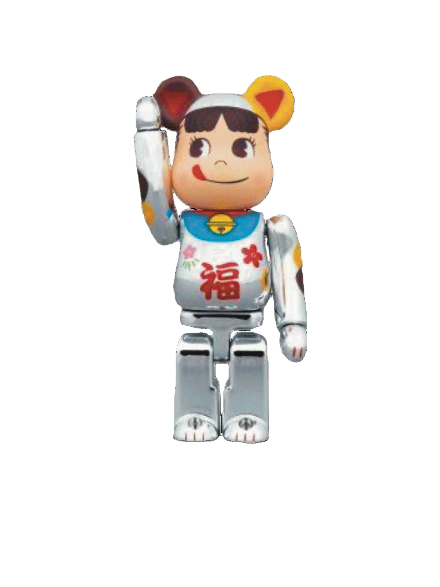 Bearbrick Lucky Cat Peko Fu Silver 100% & 400%