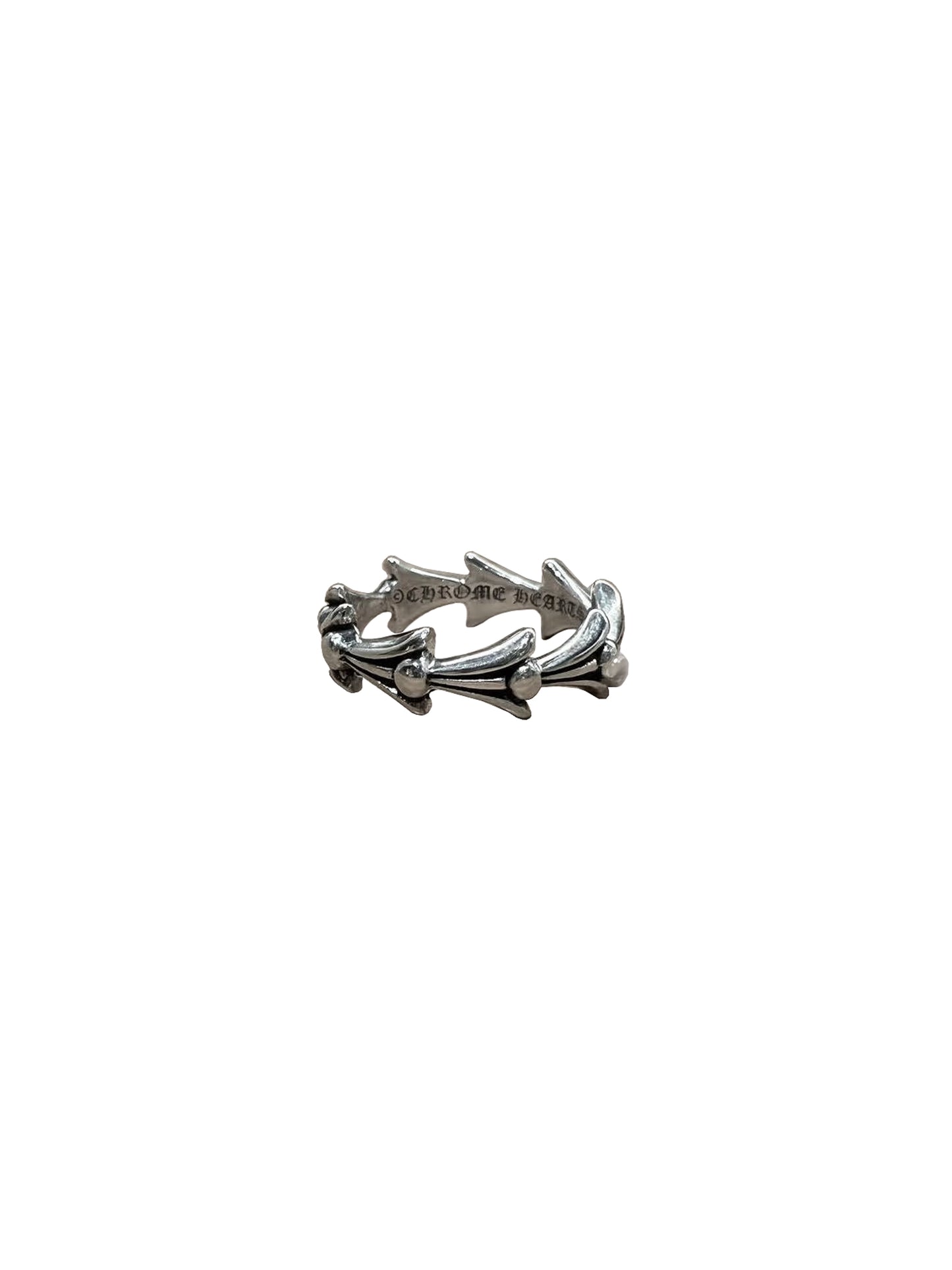 Chrome Hearts Silver Fish Bone Ring US 9 C119016541-Used