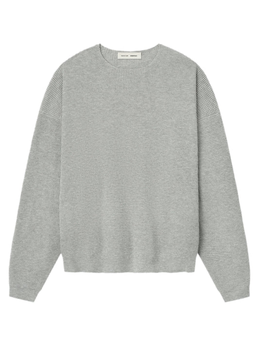 Essentials 25FW Waffle Crewneck Sweater Concrete Heather