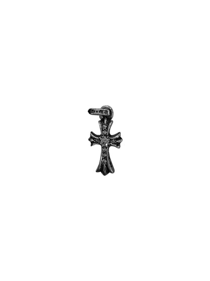 Chrome Hearts White Diamond Baby Fat Tiny Cross Silver Pendant C20115396-Used
