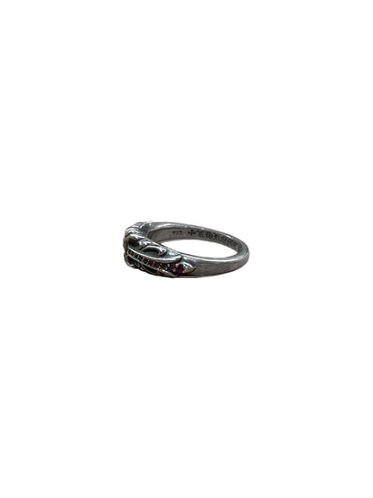 Chrome Hearts Silver Baby Floral Ring with Ruby US 5.5 C119235382-Used