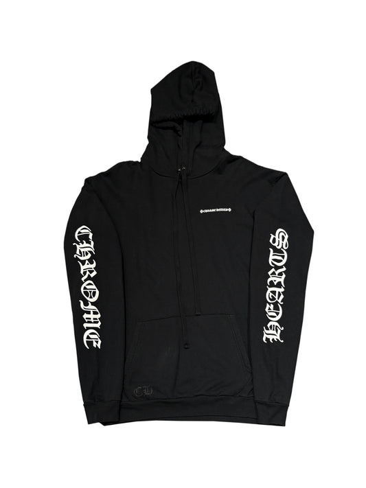 Chrome Hearts Script Sleeve Cemetery Cross Tire Tracks Back Hoodie Black XL C119059895-Used