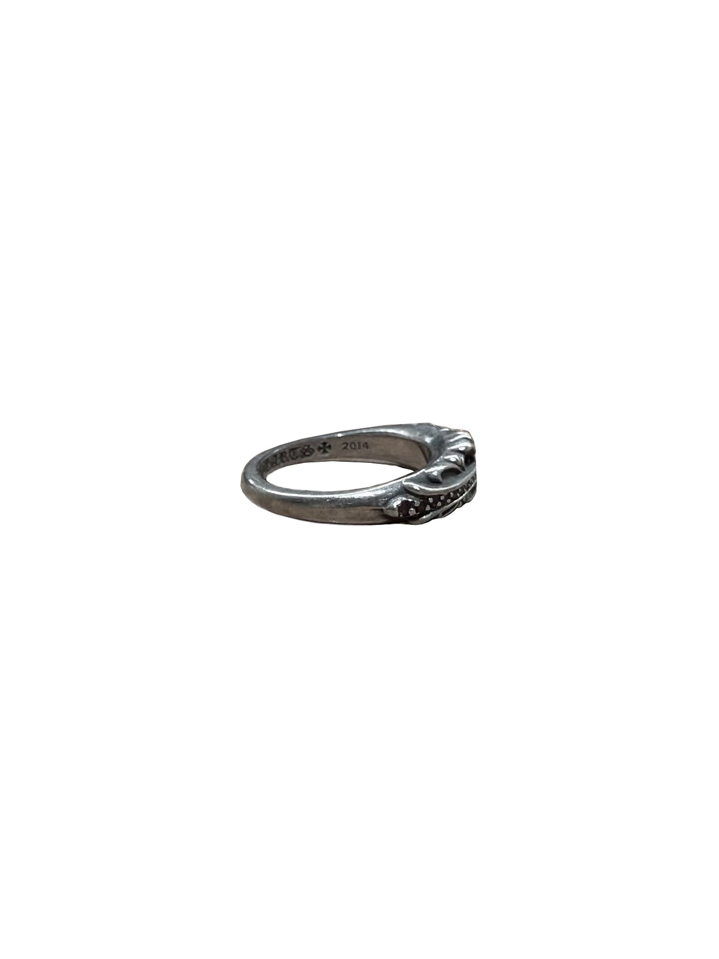 Chrome Hearts Silver Baby Floral Ring with Ruby US 5.5 C119235382-Used