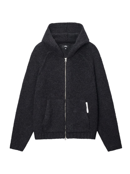 Stussy Chunky Sweater Zip Hoodie Black