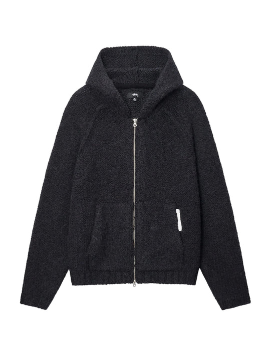 Stussy Chunky Sweater Zip Hoodie Black