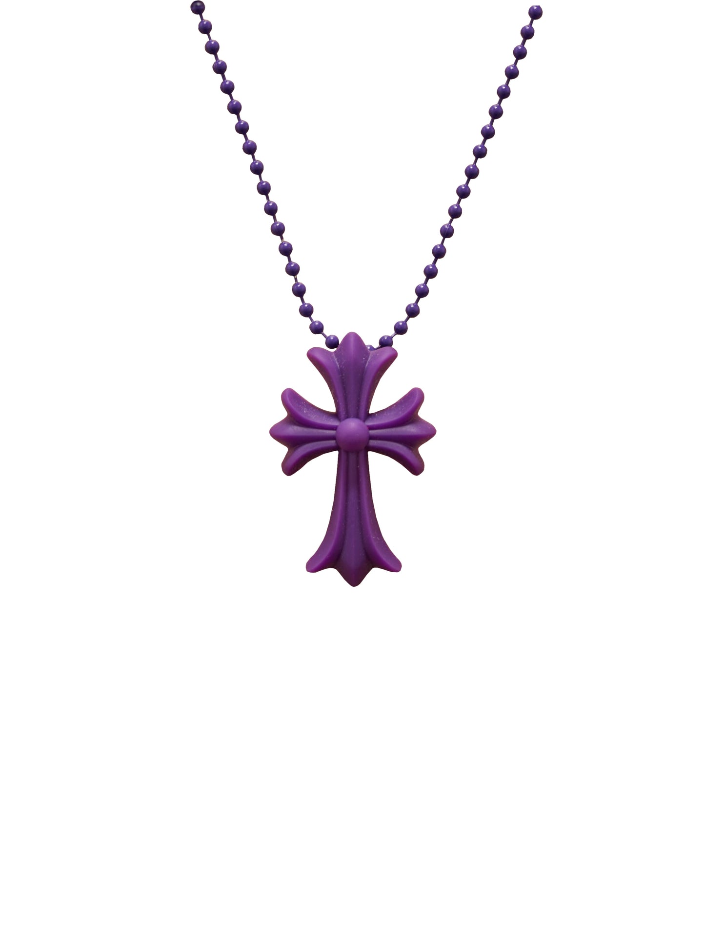 Chrome Hearts Silicone CH Cross Necklace Purple