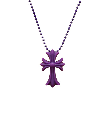 Chrome Hearts Silicone CH Cross Necklace Purple