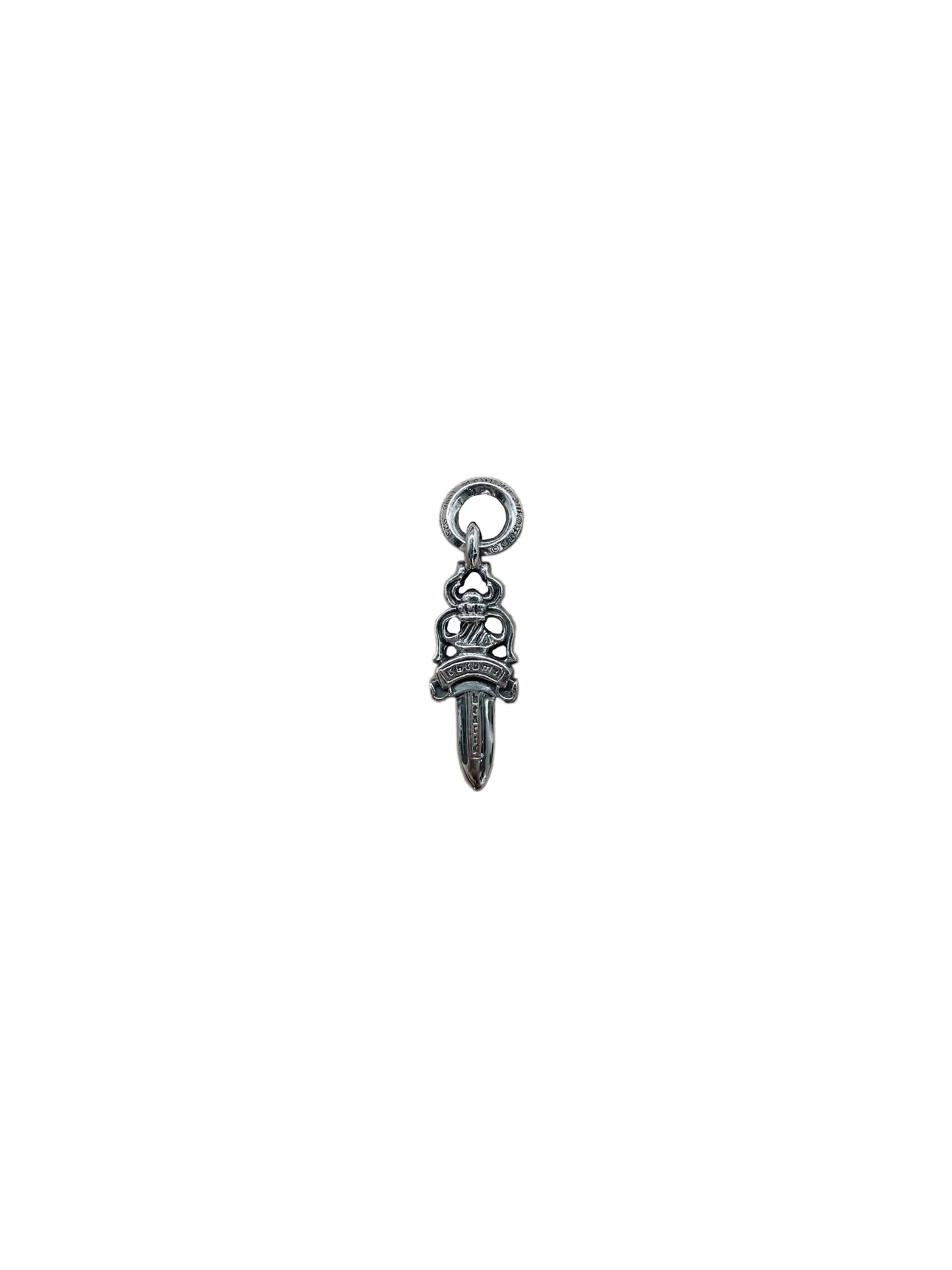 Chrome Hearts Small Silver Dagger Pendant with White Diamond C119423601-Used