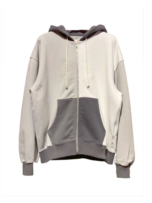 Beams x New Balance Made In USA Washed Zip Up Hoodie White