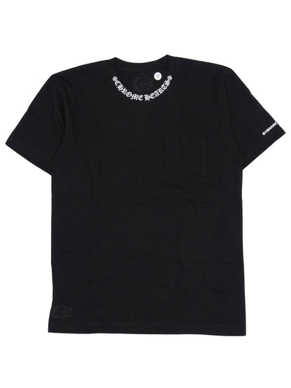 Chrome Hearts White Neck Script Logo Tee Black