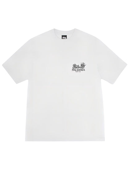 Stussy Pool Service Pigment Dyed Tee White