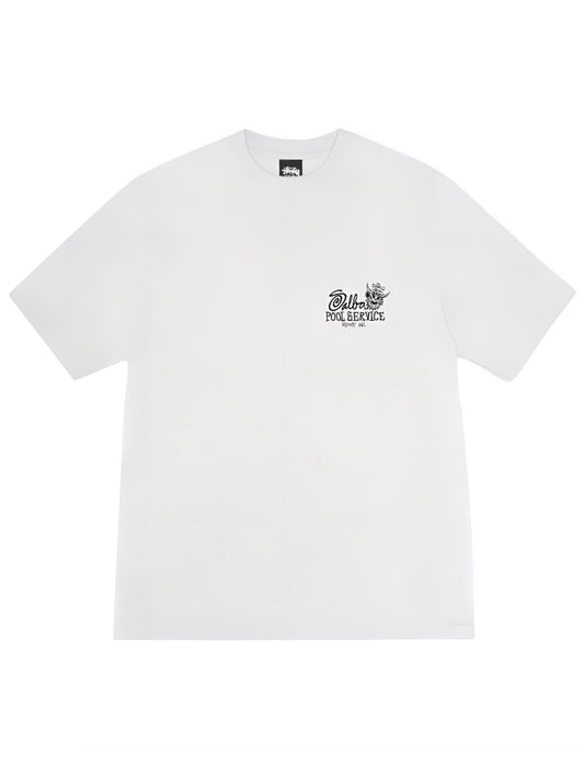 Stussy Pool Service Pigment Dyed Tee White