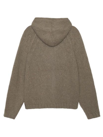 Stussy Chunky Sweater Zip Hoodie Fossil