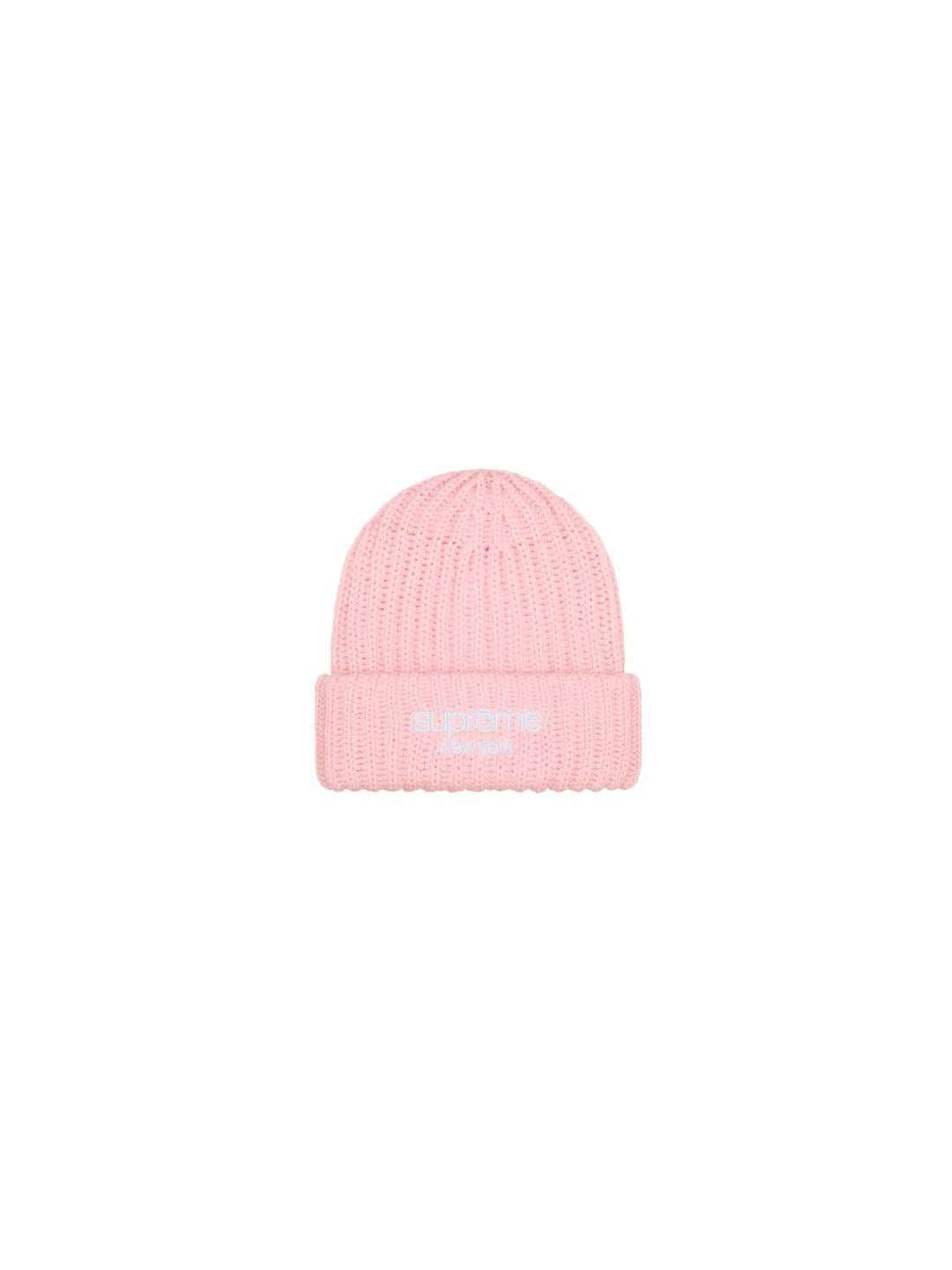 Supreme Chunky Rib Classic Logo Beanie Pink