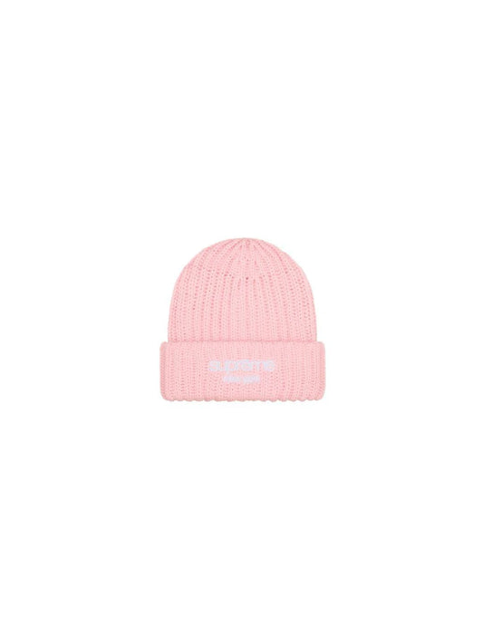 Supreme Chunky Rib Classic Logo Beanie Pink