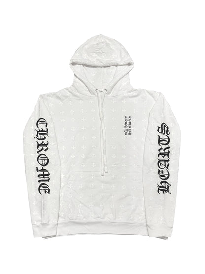 Chrome Hearts Vertical Logo Full Graphic Printed Hoodie White M C219190633-Used