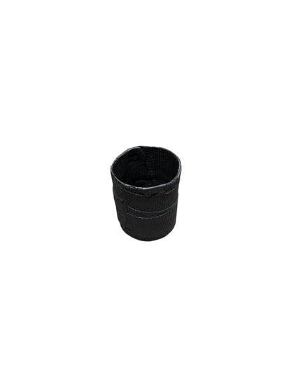 Detaj wide-band sterling silver ring Black