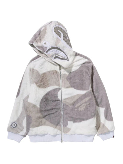 Bape Color Camo Stand Collar Hooded Jacket Grey