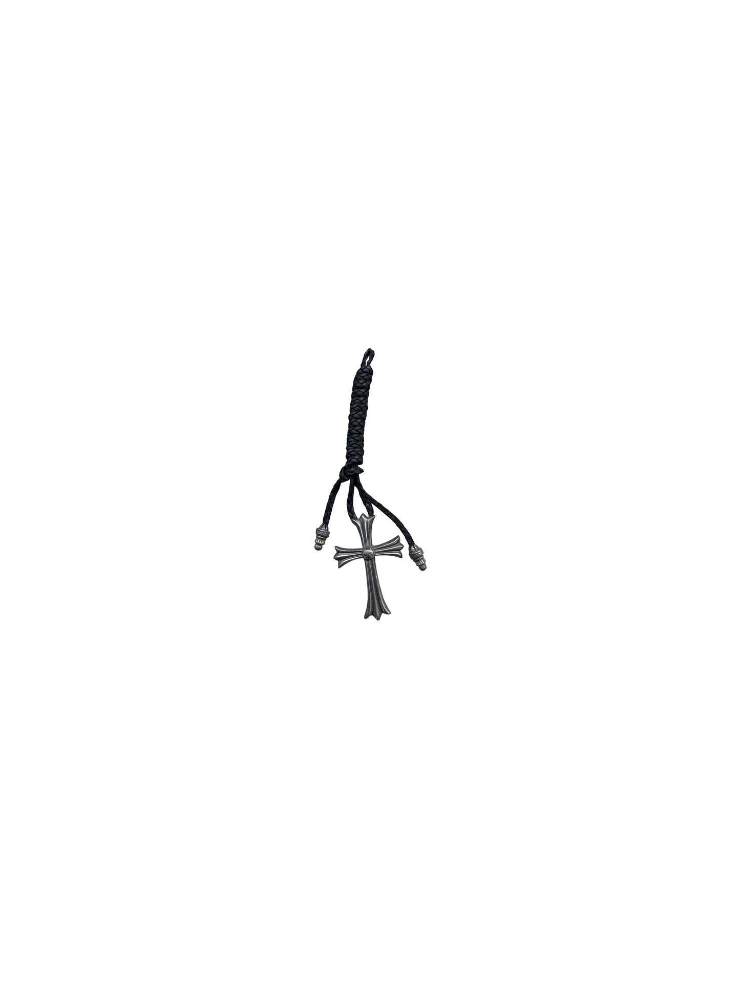 Chrome Hearts Silver Large Cross with Leather Bale Braid [Vintage]