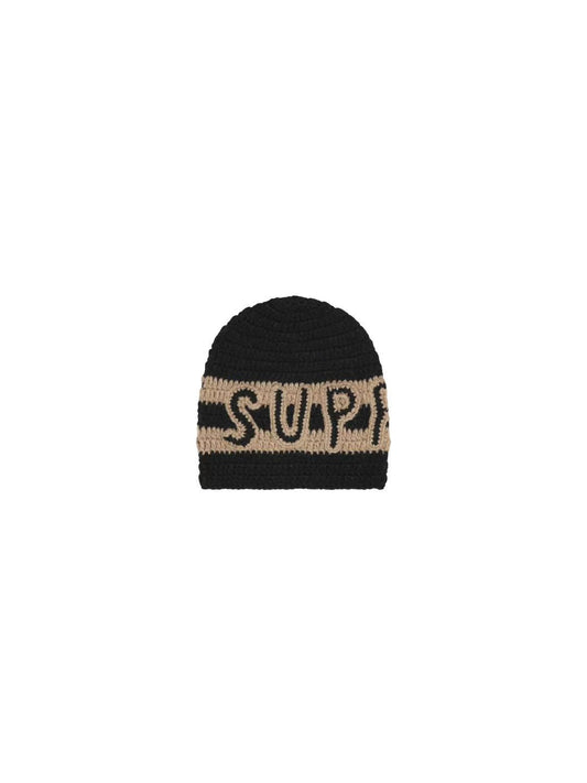 Supreme Crochet Logo Beanie Black