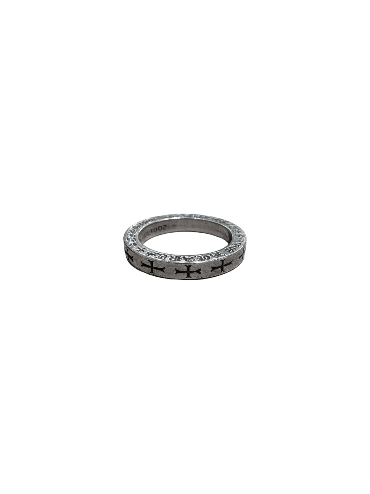 Chrome Hearts Silver Fxck You Spacer Ring with One Diamond US 8 C2209974-Used